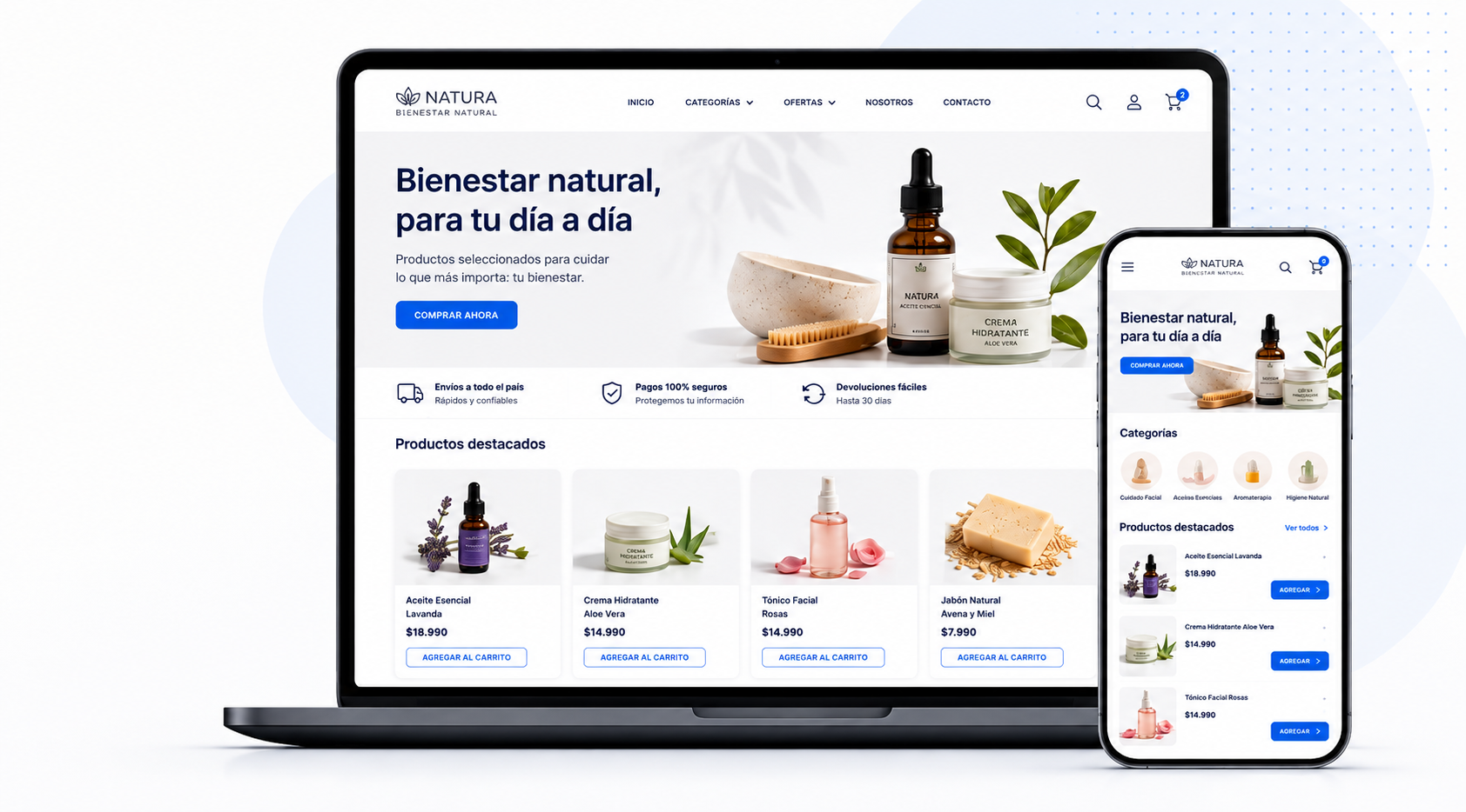 Diseño ecommerce responsive en computador y celular