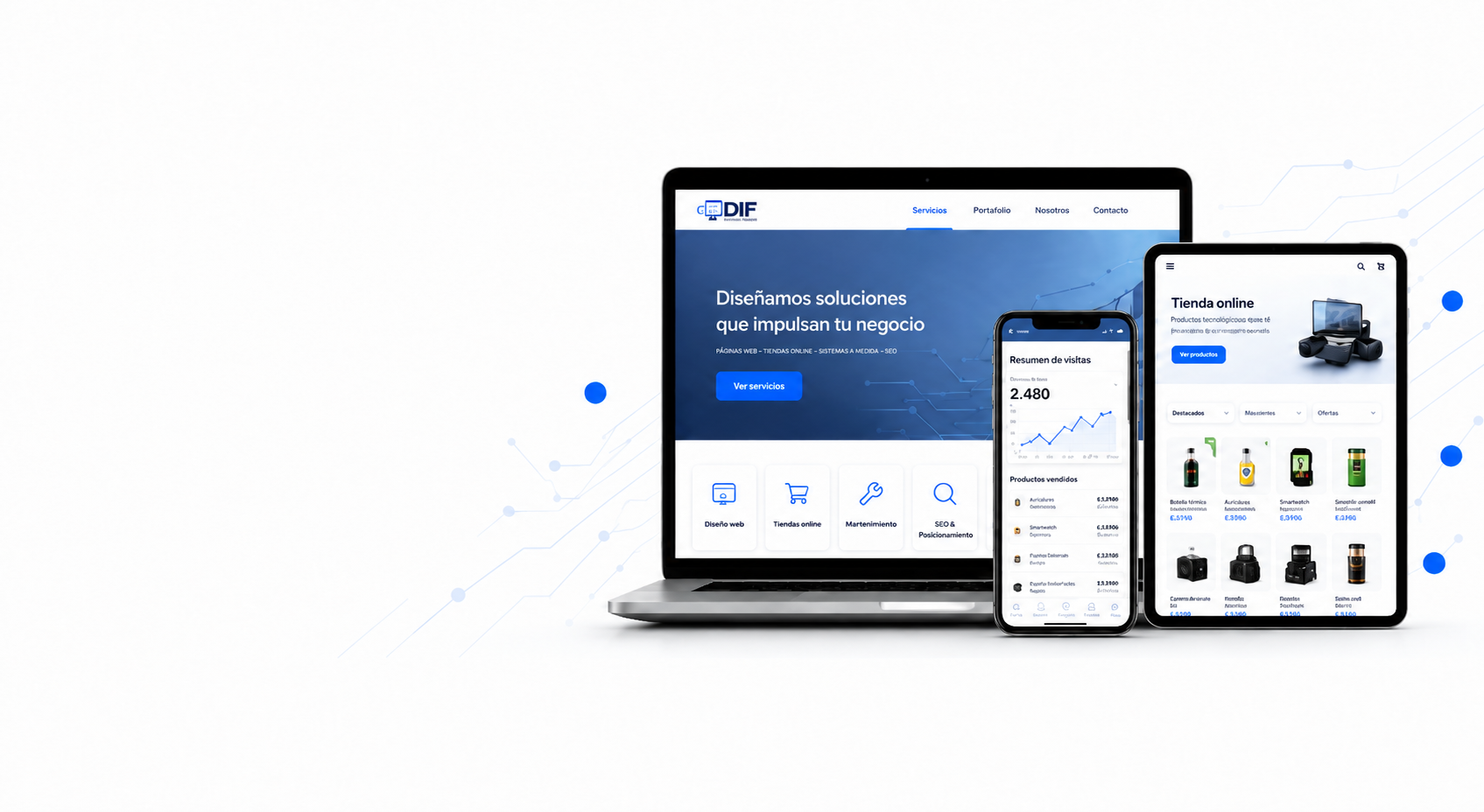 Diseño de páginas web y tiendas online de DIF Soluciones Tecnológicas